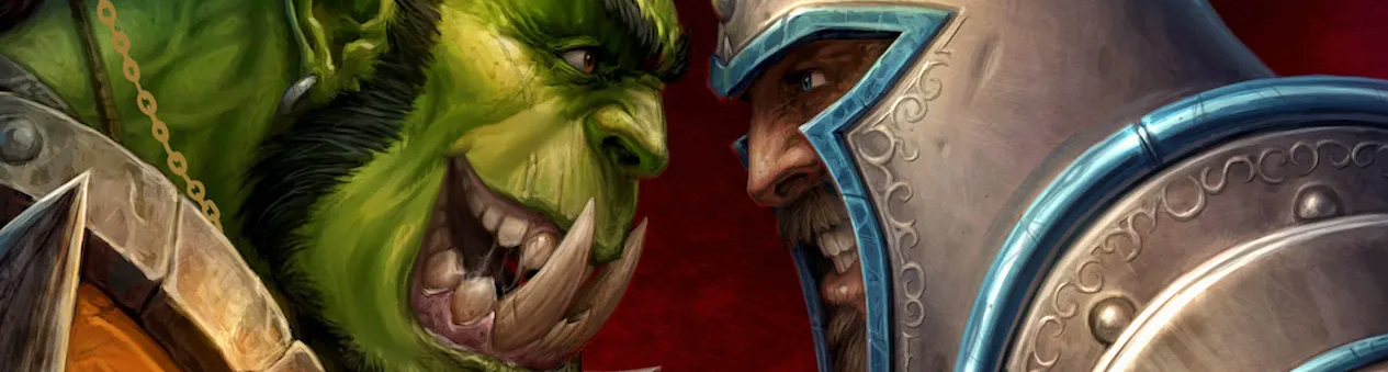 Orc and Human staring at each other
