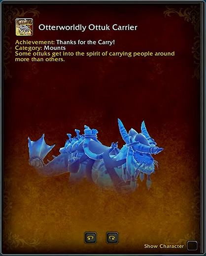 New Otter Mount: 500 mounts reward