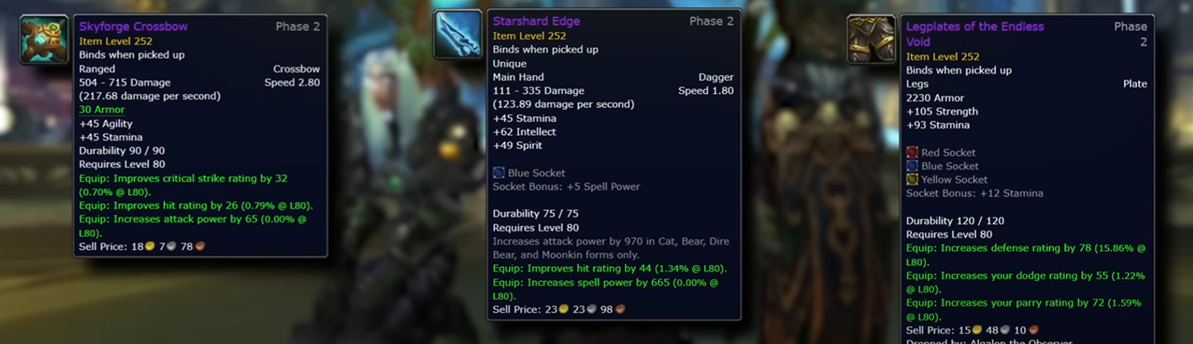 Items from Ulduar with updated Item Levels
